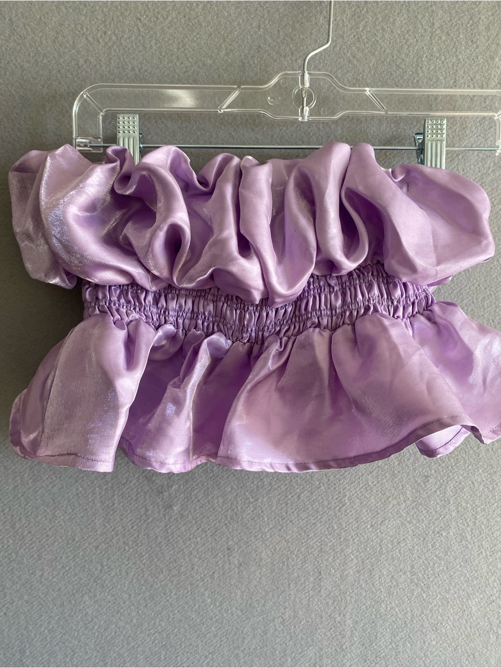 Forever 21 Lilac Satin Ruffle Bandeau